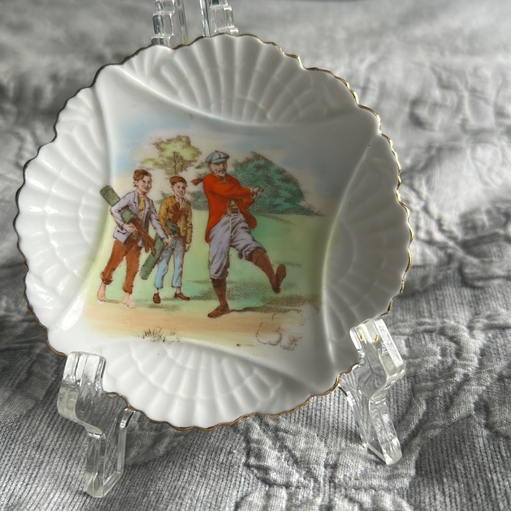Antique golf plate, the Foley china from England